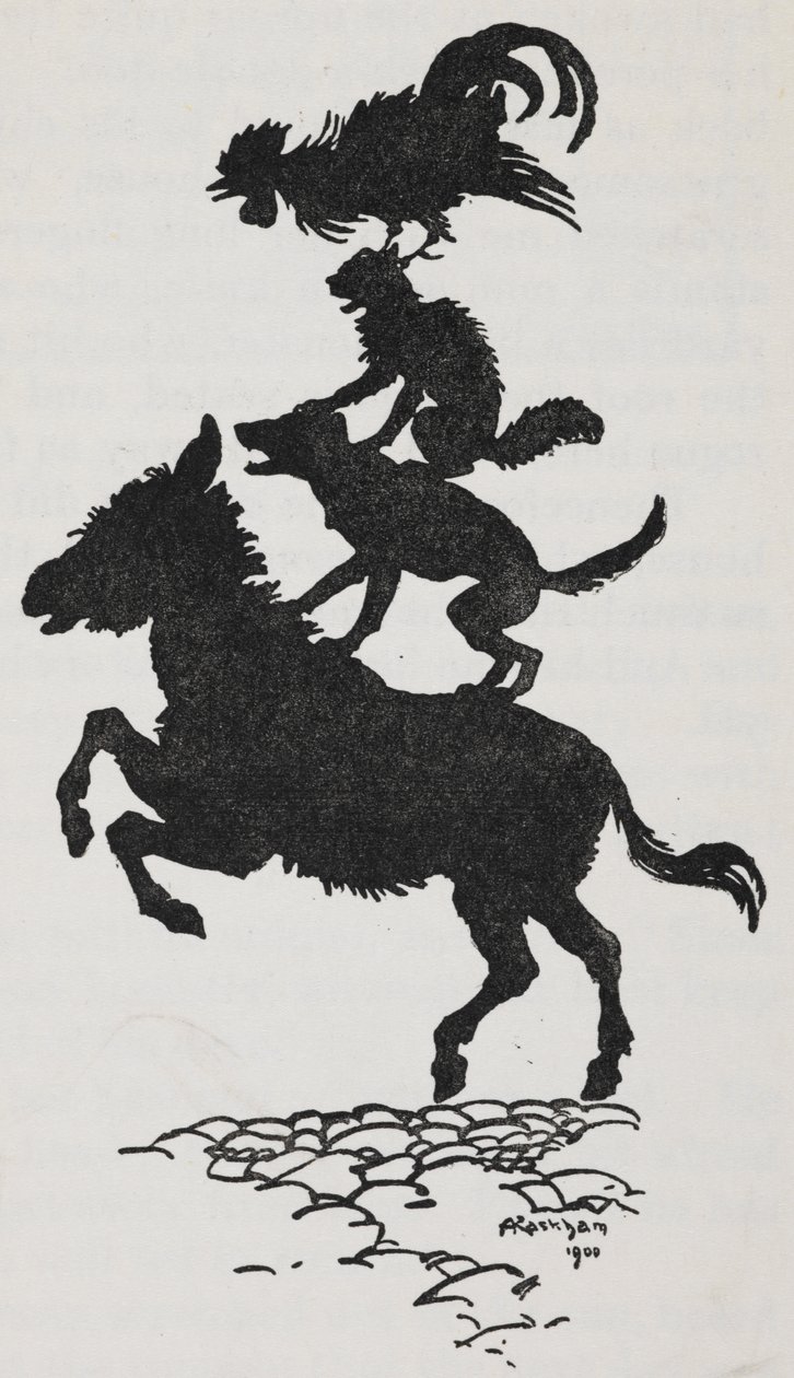 Illustration from the Bremen Town Musicians by Arthur Rackham