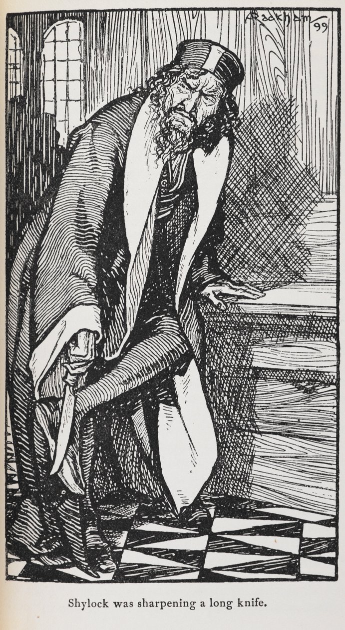 Illustration of Shylock from The Merchant of Venice by Arthur Rackham