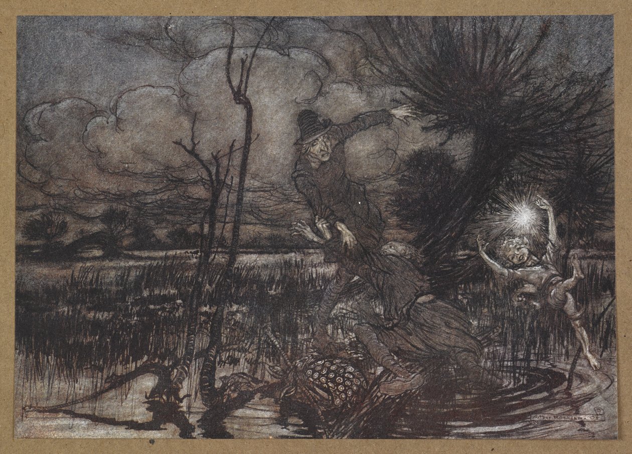 Mislead night-wanderers, laughing at their harm? A scene from 