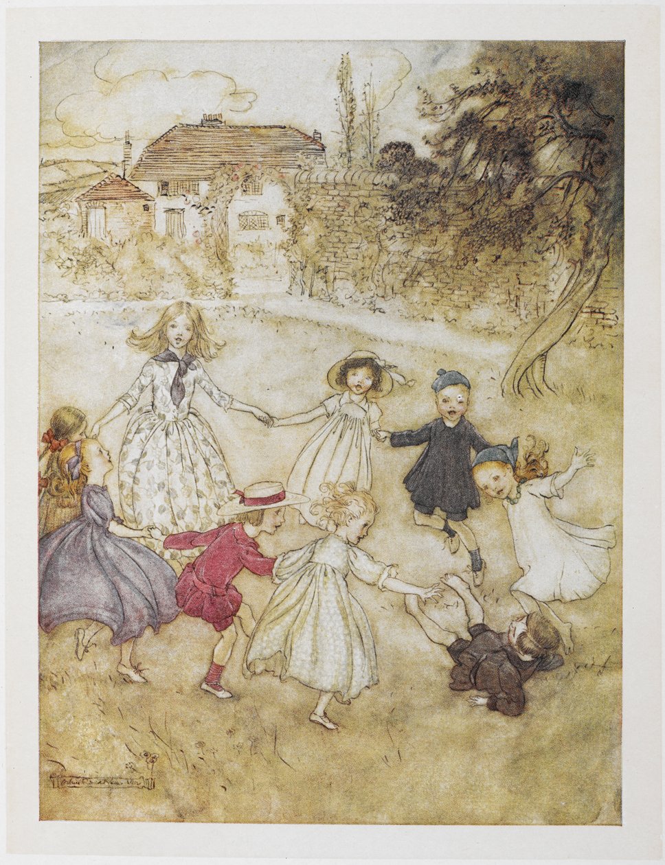 Ring-a-ring-a-roses by Arthur Rackham: Buy fine art prints
