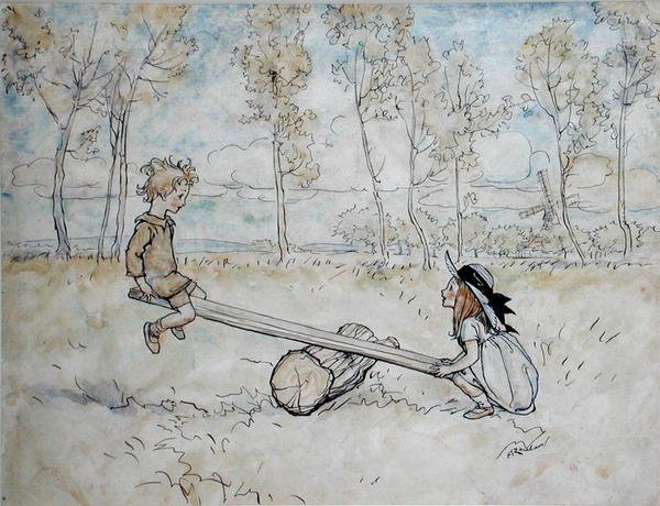 See, Saw, Margery Daw by Arthur Rackham