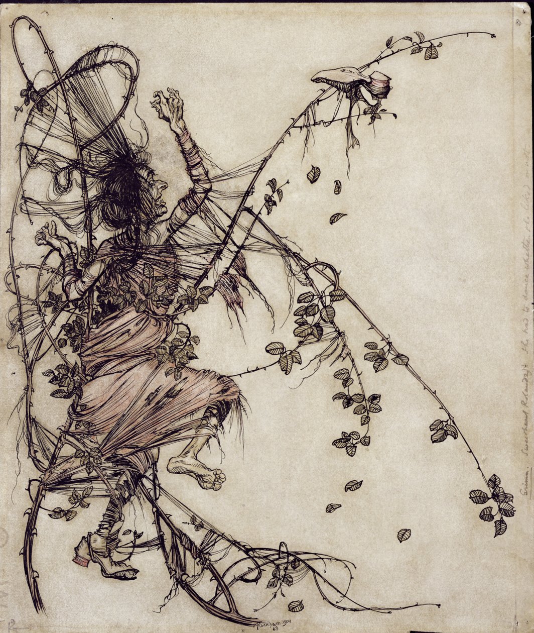Sweetheart Roland, illustration from The Brothers Grimm, translated by Mrs. Edgar Lewis, published 1900 by Arthur Rackham