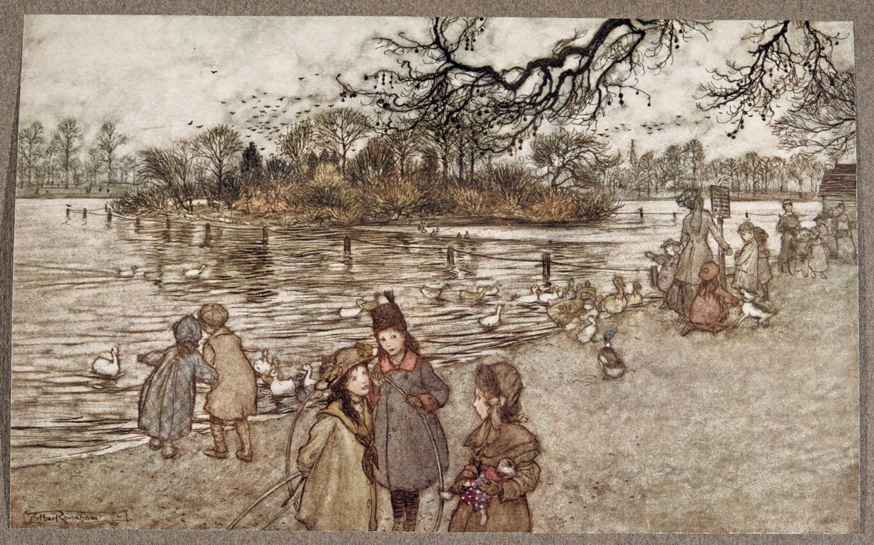 The Island on which all the birds are born that became baby boys and girls, from Peter Pan in Kensington Gardens by J.M. Barrie, pub. 1906 by Arthur Rackham