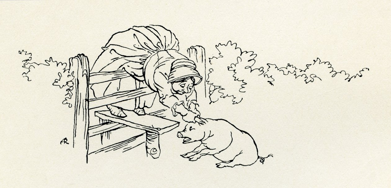 The Old Woman and her Pig by Arthur Rackham