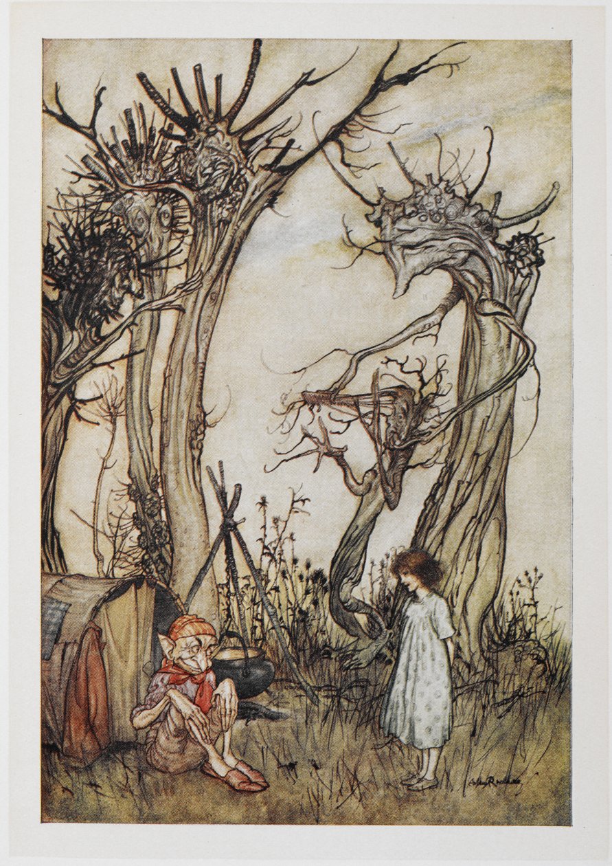 The man in the wilderness by Arthur Rackham: Fine art print