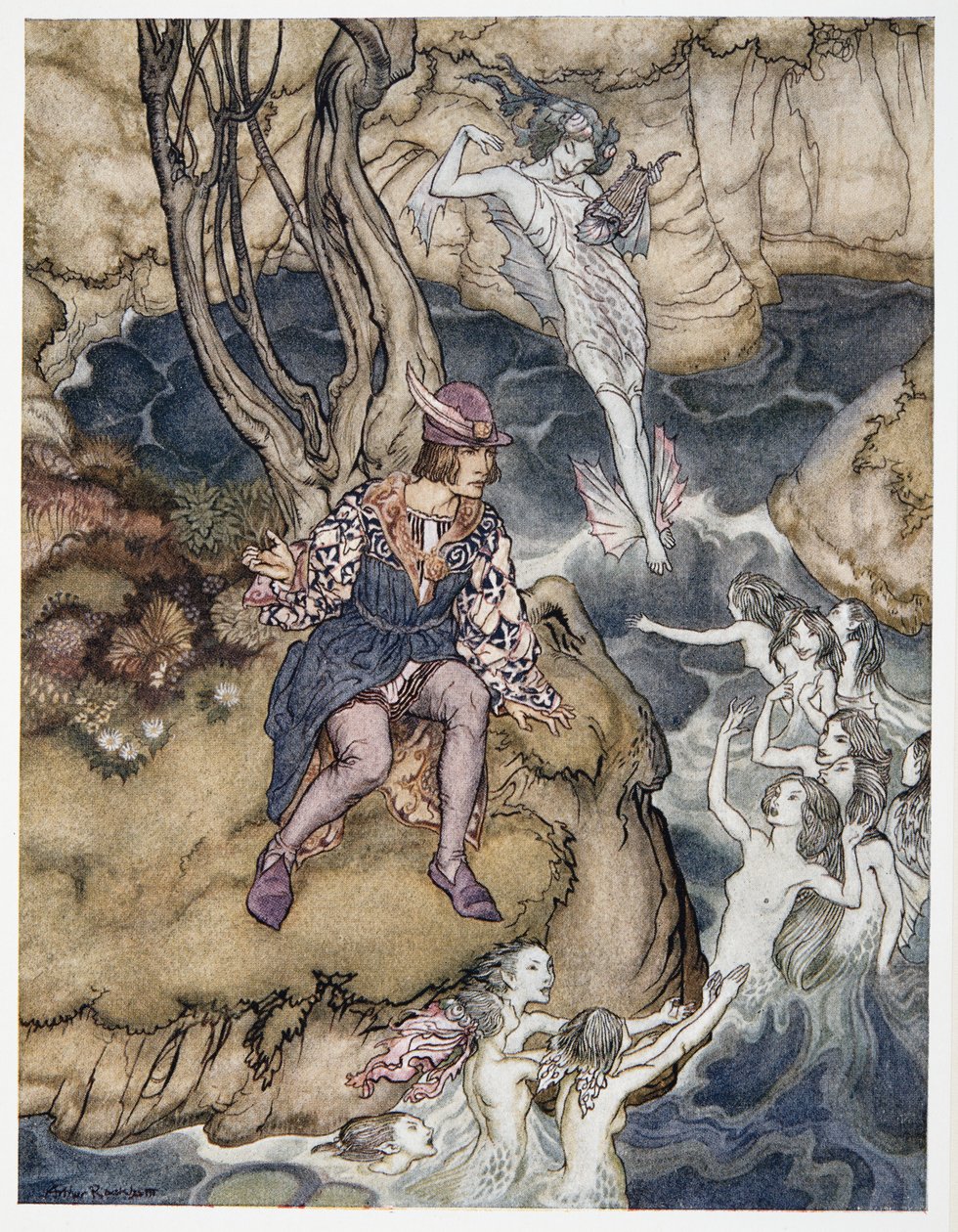 This music crept by me upon the waters, illustration from William Shakespeare
