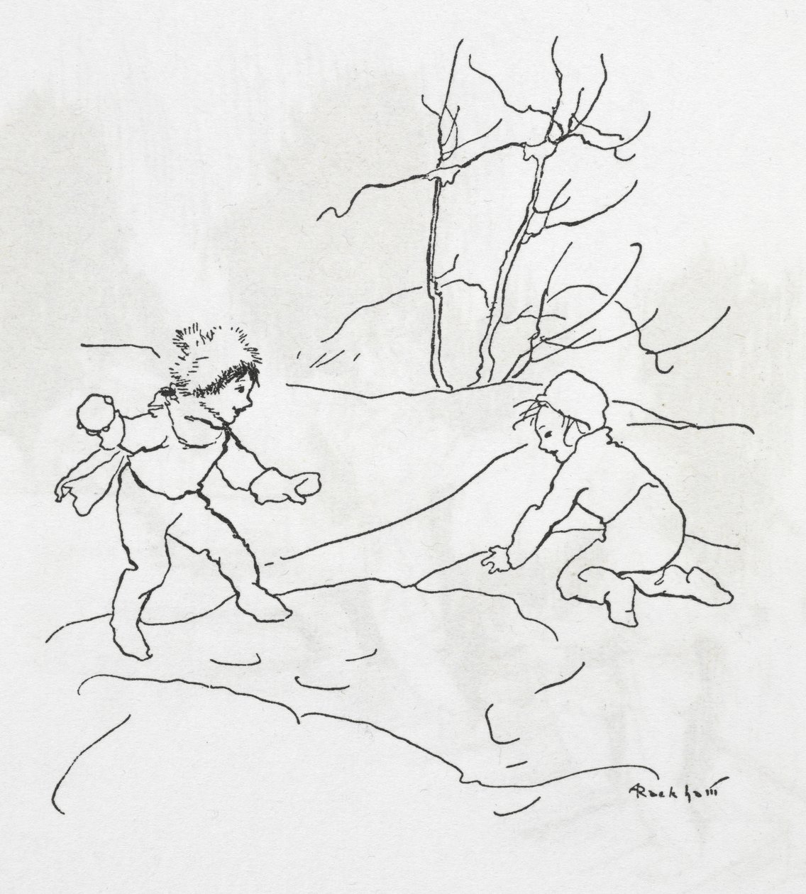 Black And White Snowball Fight Clip Art