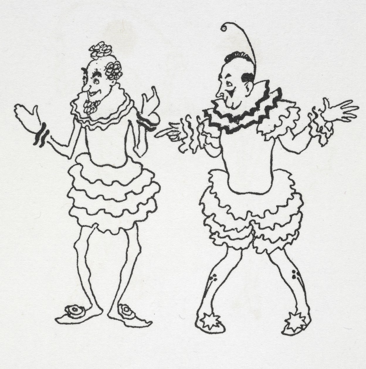 Two clowns by Arthur Rackham: Premium art reproduction