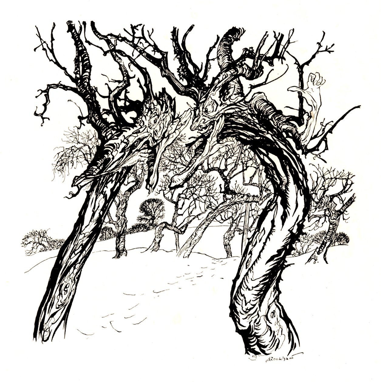 Whispering Trees, From A Dish of Apples, 1917 by Arthur Rackham