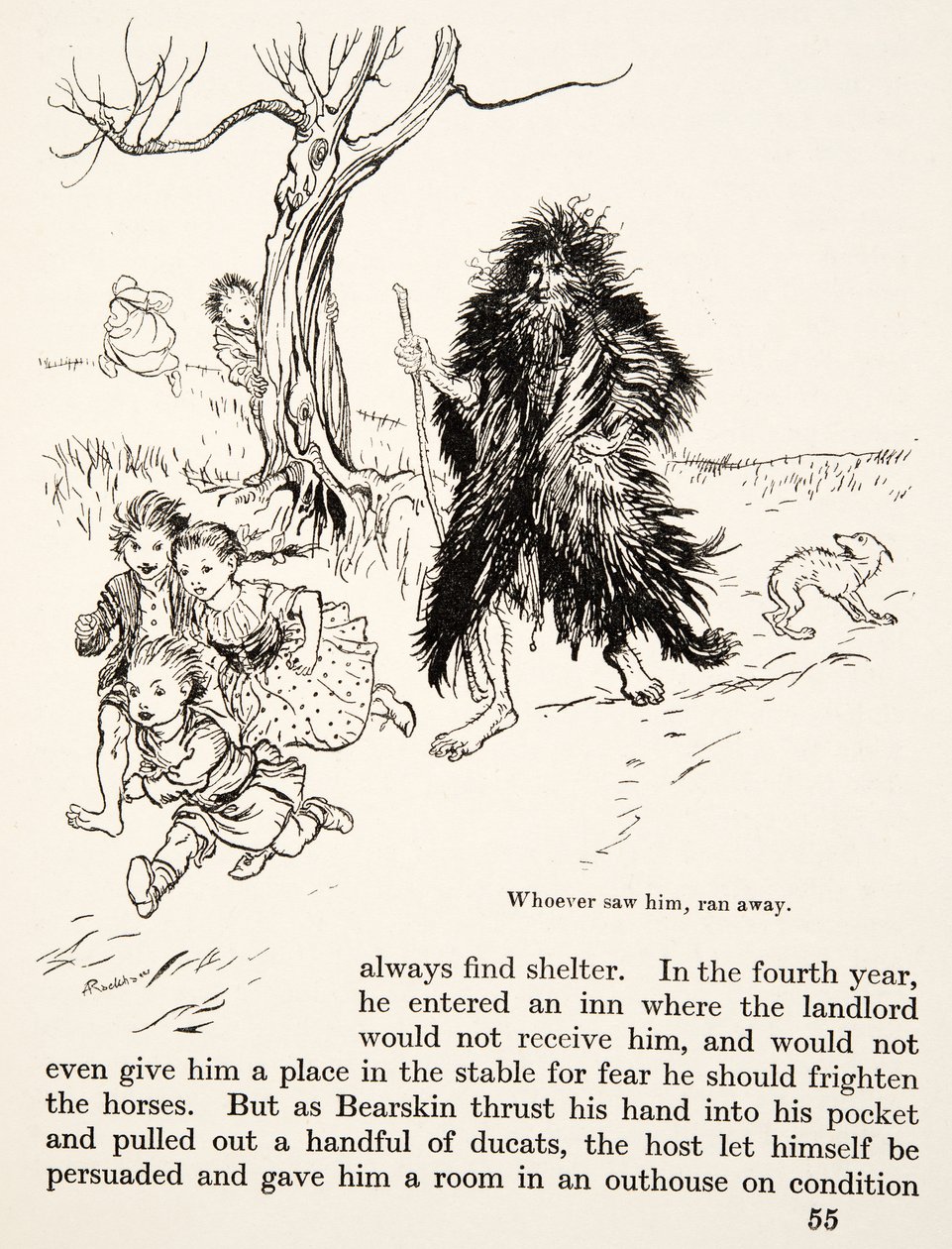 Whoever Saw Him Ran Away, from Little Brother & Little Sister and Other Tales by the Brothers Grimm, pub.1917 by Arthur Rackham