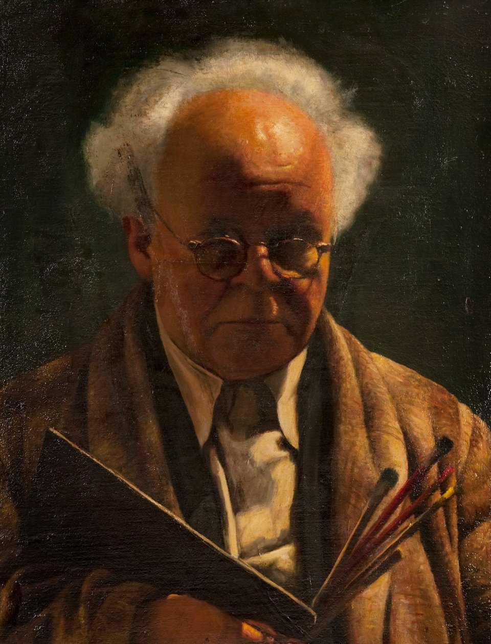 Self Portrait with Palette and Brushes by Arthur Segal