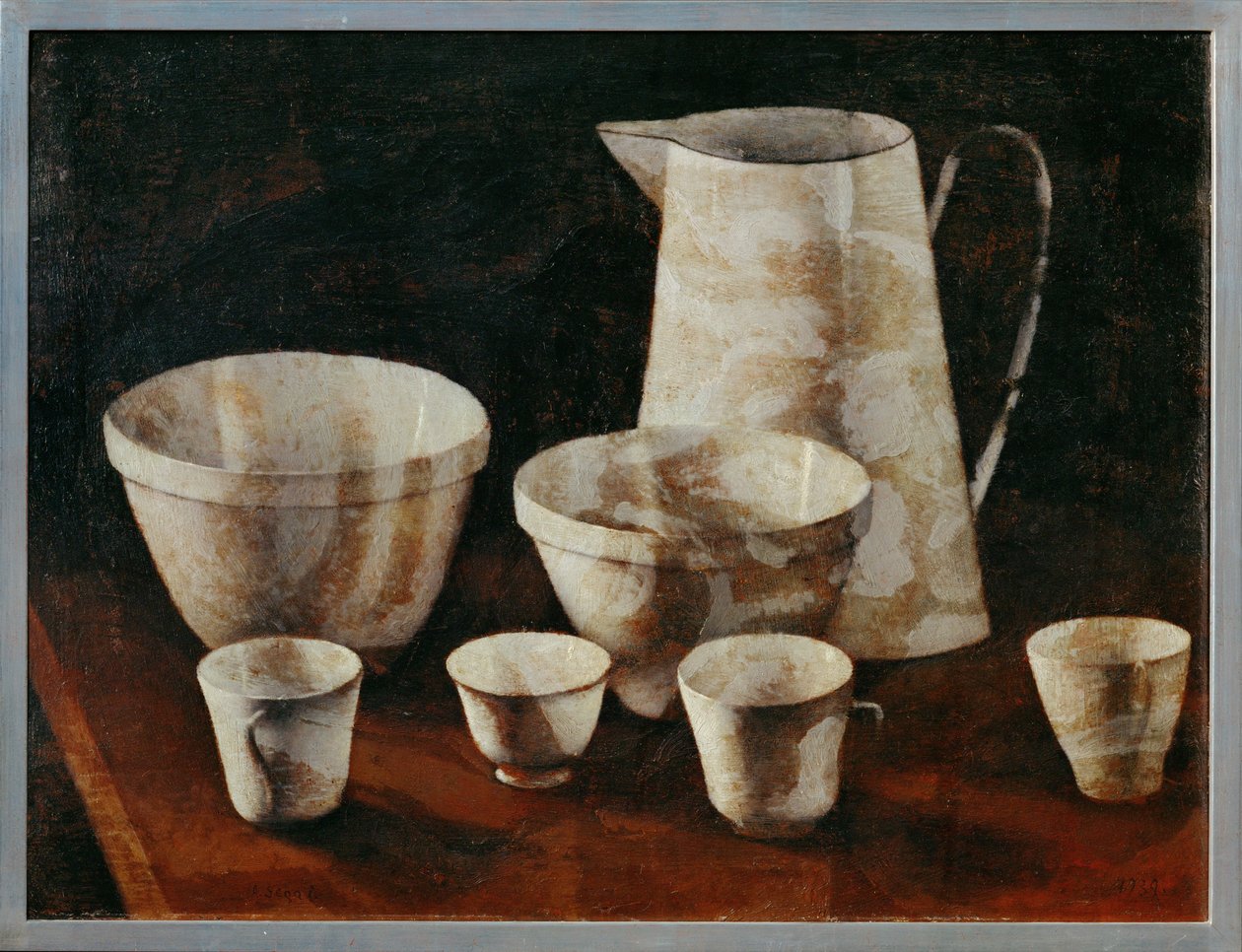 Still-life with jug and pots by Arthur Segal