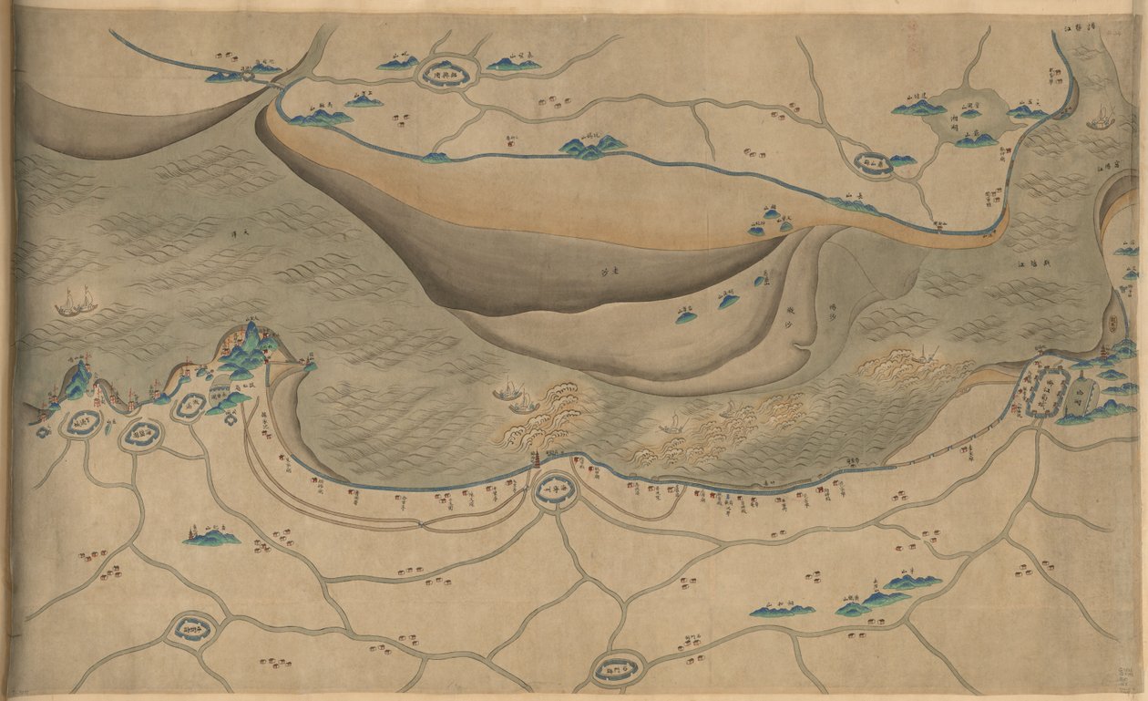 Map of Qiantang River and Hangzhou Bay by Arthur W. Hummel