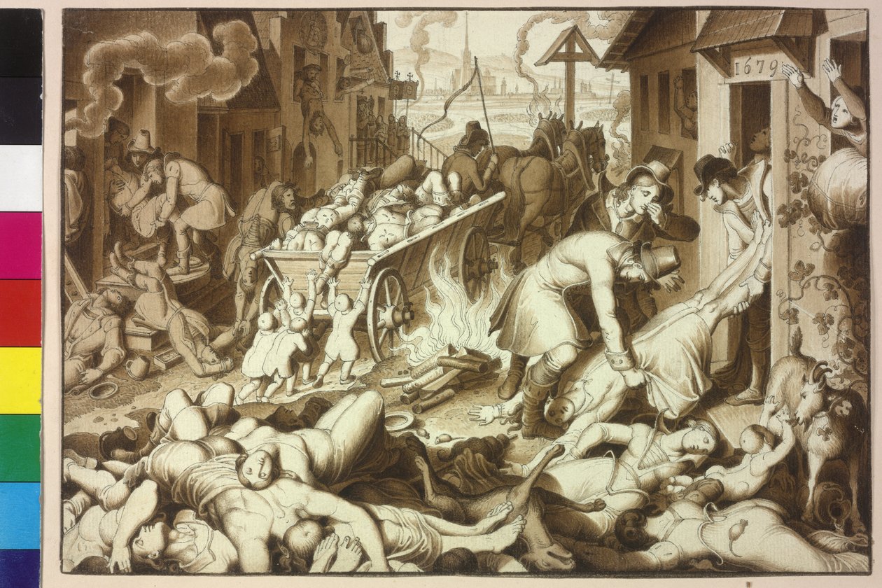 1679 Dying in Vienna of January - November 122,849 People at the Great Plague by Artist Unknown