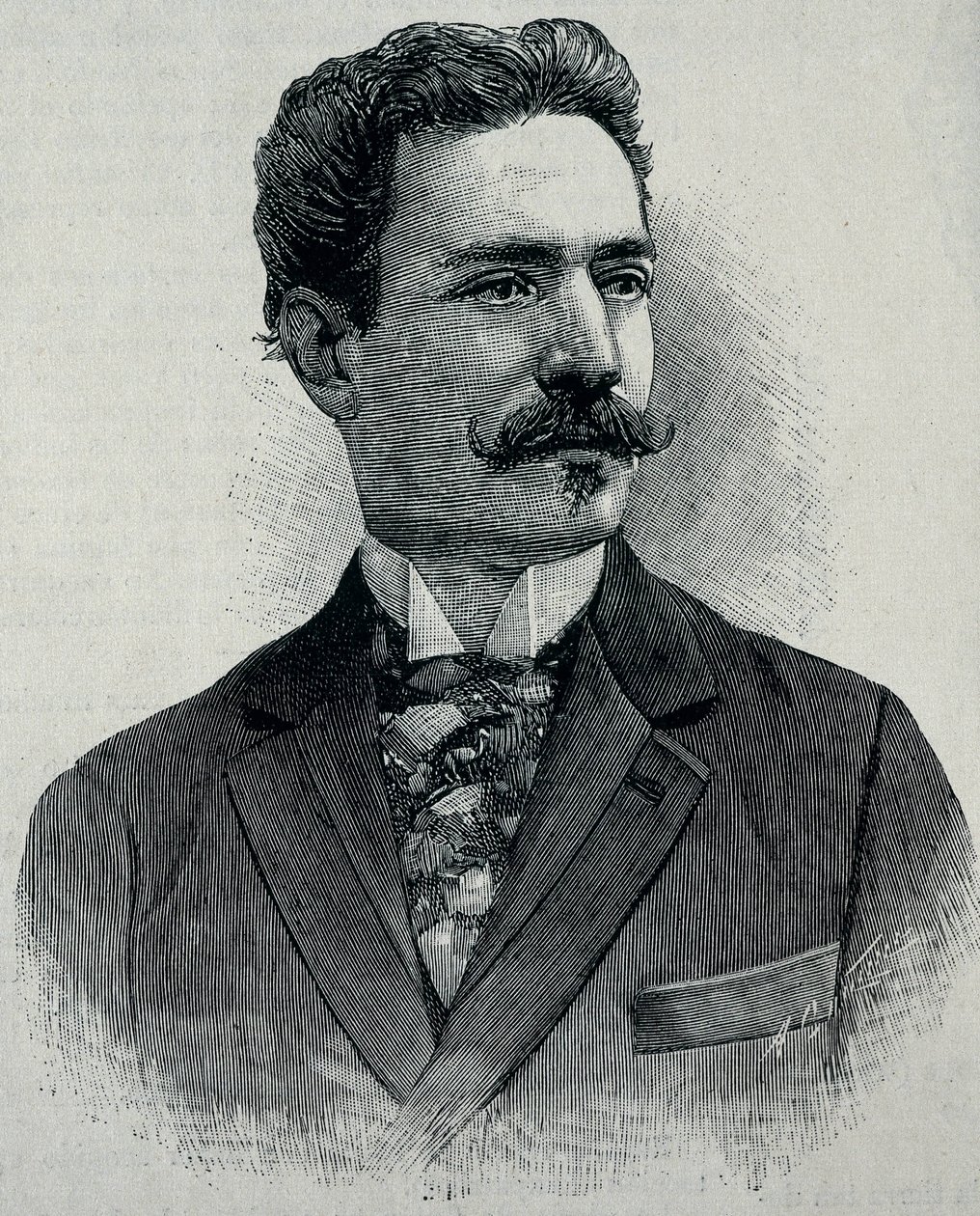 Joaquin Albarran y Dominguez (1860 - 1912). Spanish Urologist Born in Cuba. Engraving by Artist Unknown