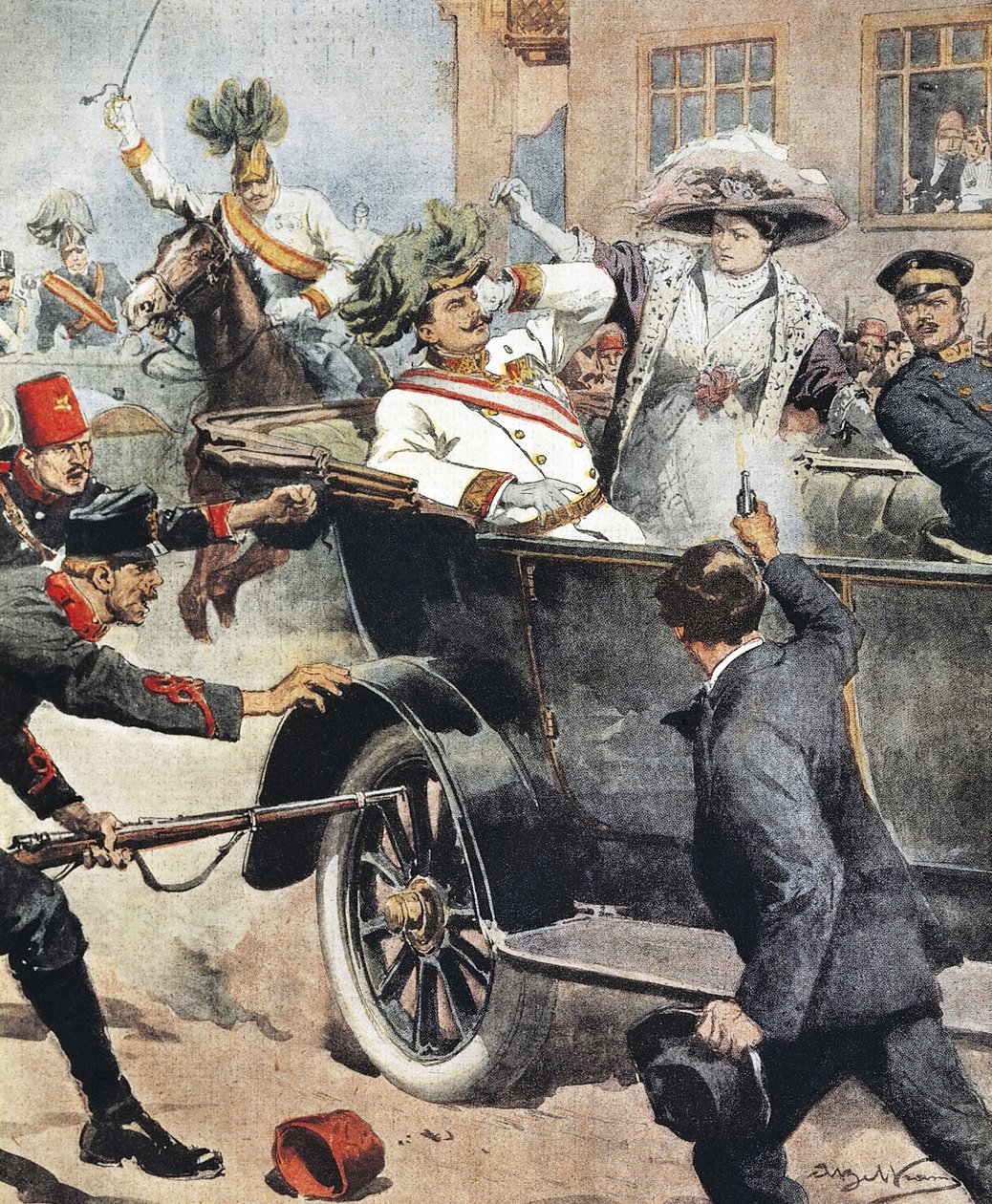 Arch Duke Franz Ferdinand and his wife by Artist Unknown