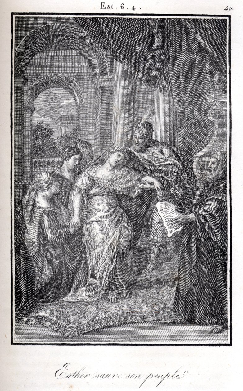 Bible, Esther Saving Her People by Telling Ahaseuerus that Haman was Planning to Kill Her by Artist Unknown