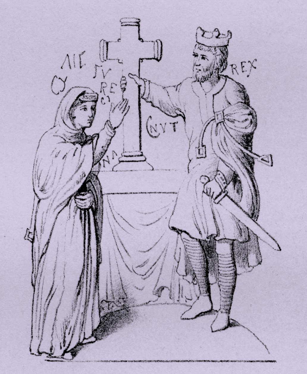 Canute the Great and His Queen Emma of Normandy by Artist Unknown