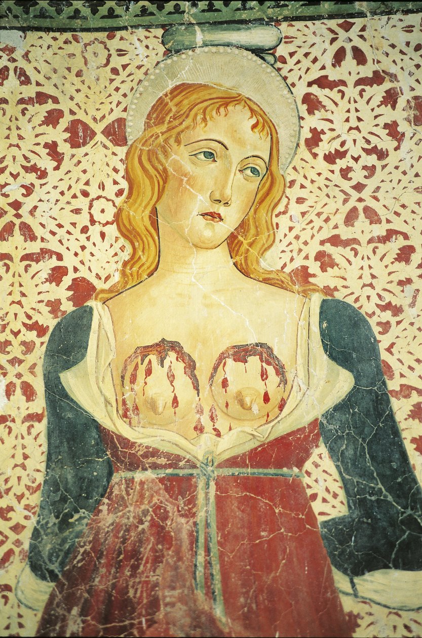 Close-up of a painting by Artist Unknown
