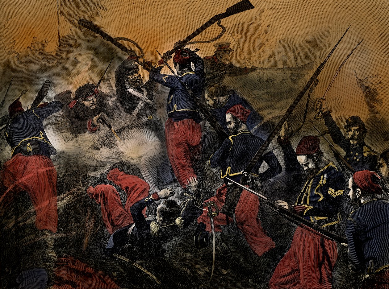 French Soldiers at Battle of Malakoff, Crimean War, from Cassell