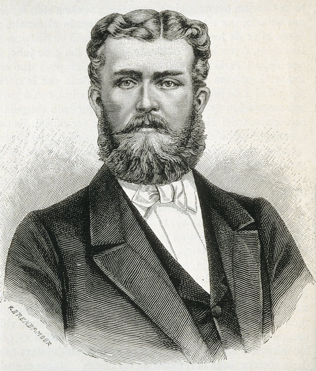 Leopold Hohenzollern-Sigmaringen (1835-1905). Brother of King Carol I of Romania and Father of the Future King Ferdinand of Romania. Engraving by Artist Unknown