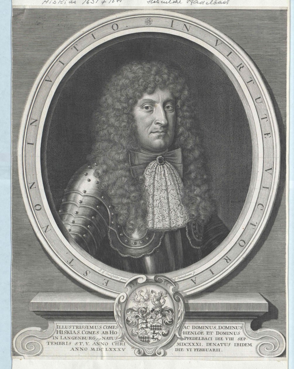 Hezekiah, Count of Hohenlohe-Waldenburg-Pfedelbach by Artist Unknown