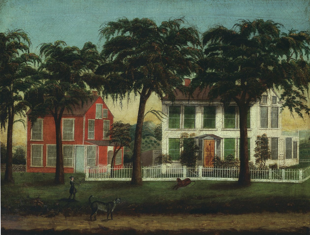 Houses on the Fox River, Illinois by Artist Unknown