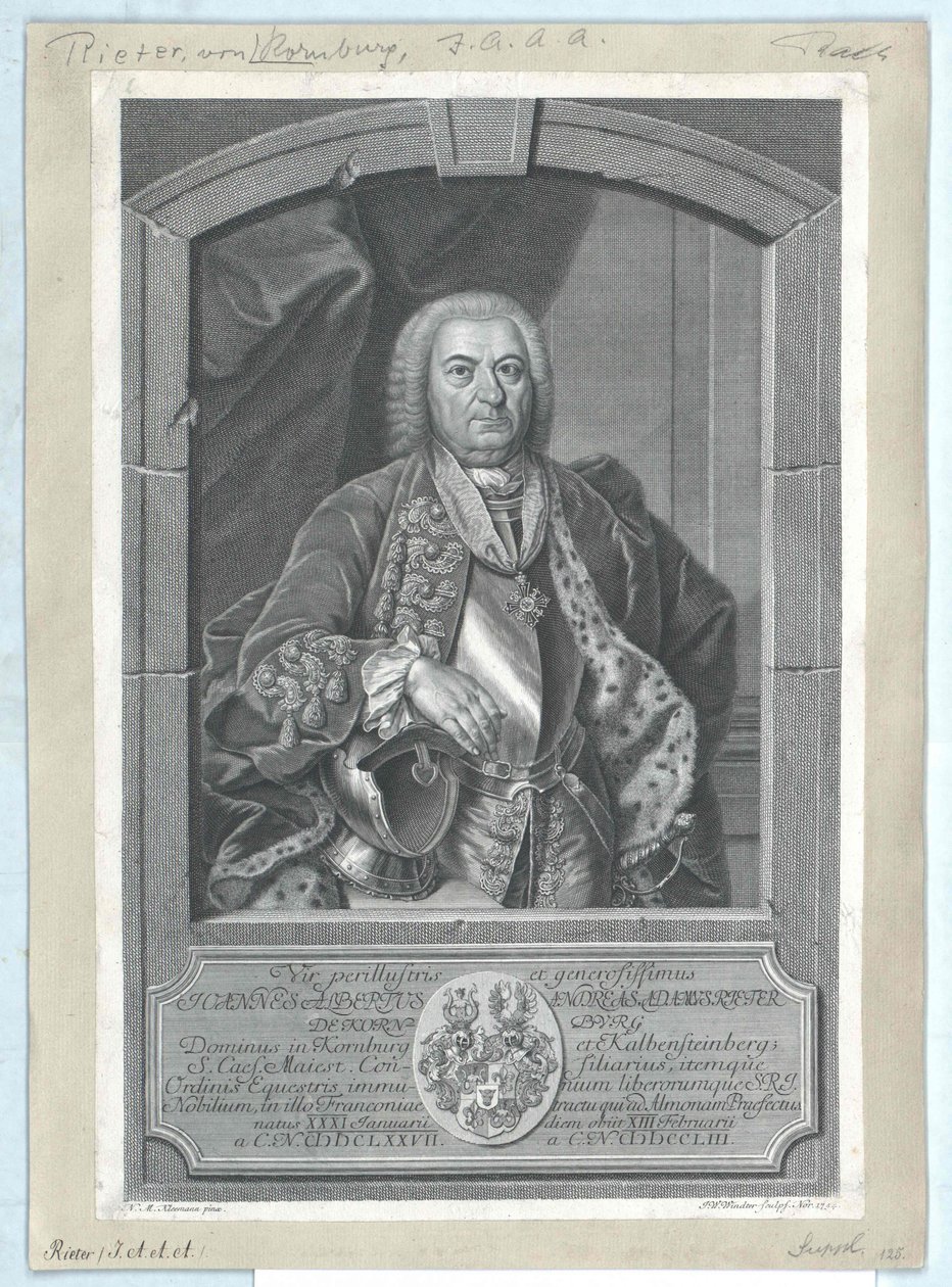 Johann Albrecht Andreas Adam Rieter von Kornburg and Kalbensteinberg by Artist Unknown