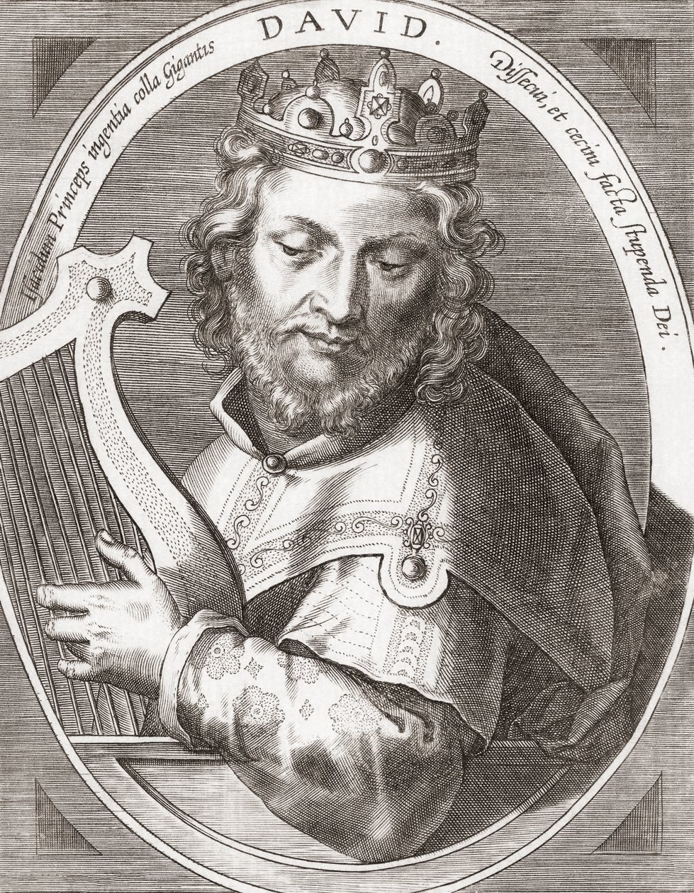 King David, King of Israel, with His Harp by Artist Unknown