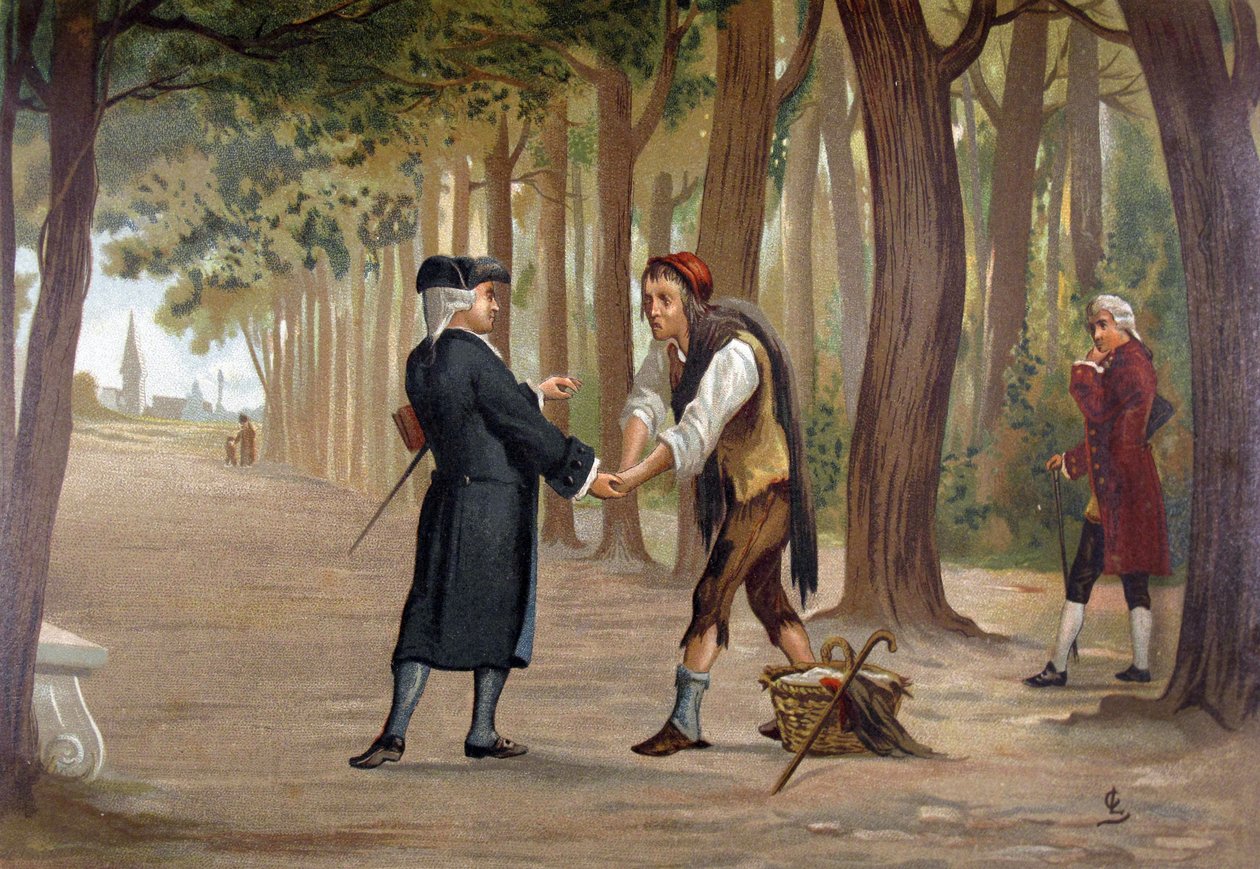 Lord Ramsay decides to start in Freemasonry. Illustration of 1889 by Artist Unknown