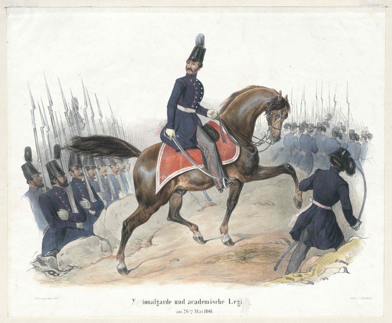 National Guard and Collegiate Legion on 26th May 1848 by Artist Unknown