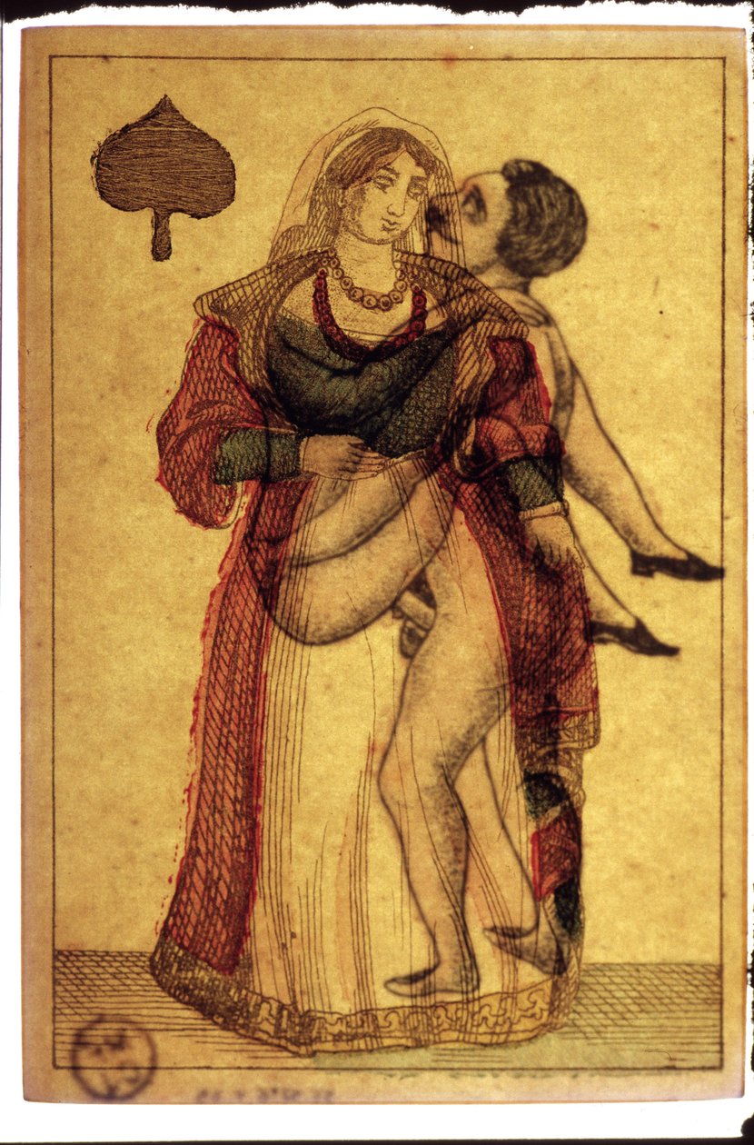 Old Playing Cards: Erotic Scene by Artist Unknown