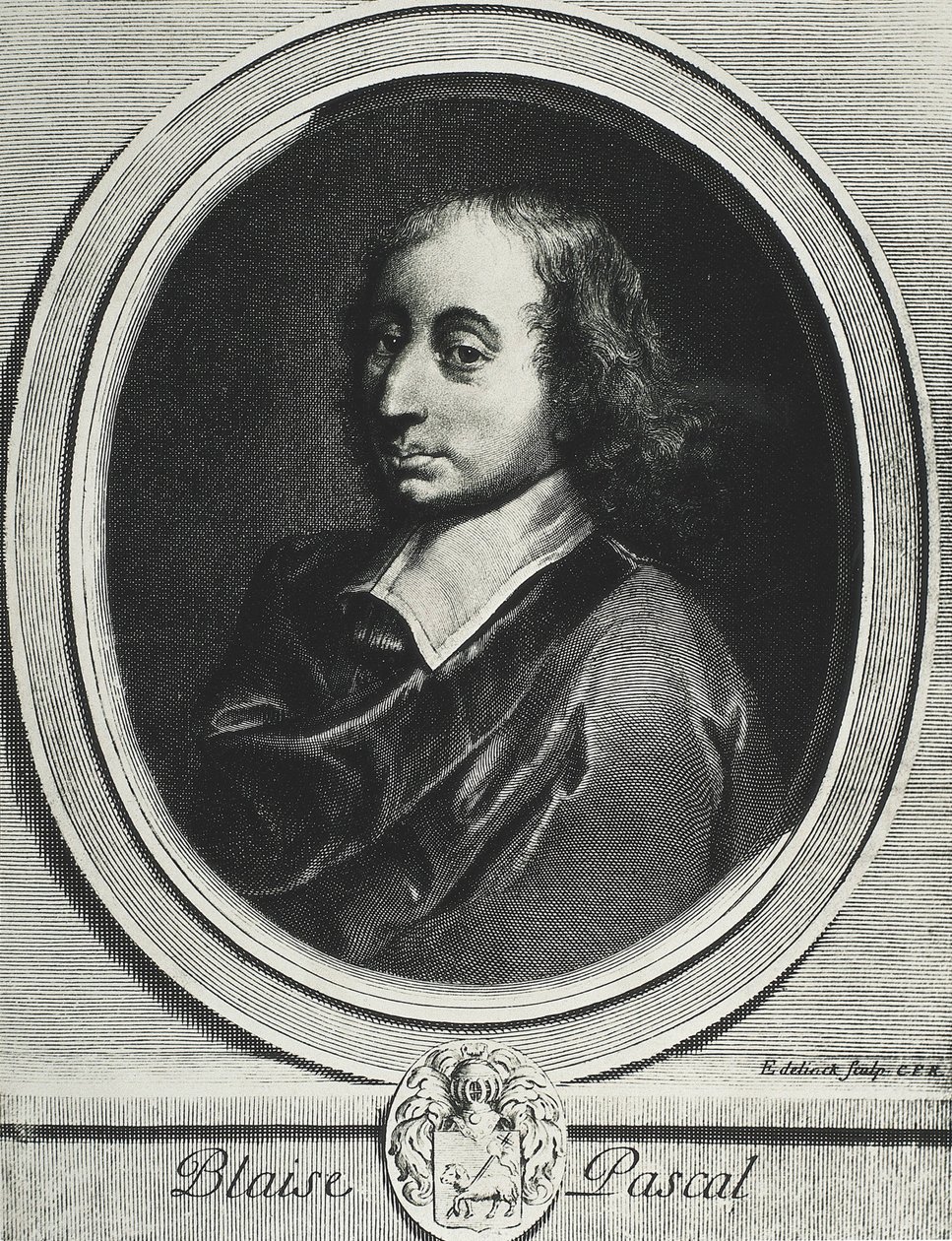 Blaise Pascal (1623-1662). French mathematician, physicist and philosopher. Engraving by Artist Unknown