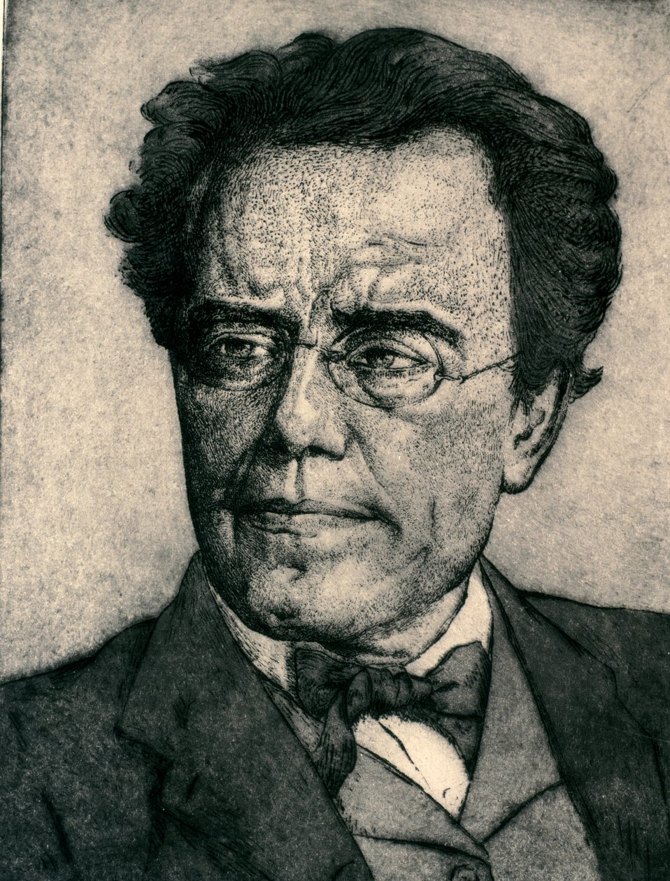 Portrait of Gustav Mahler by Artist Unknown: Fine art print