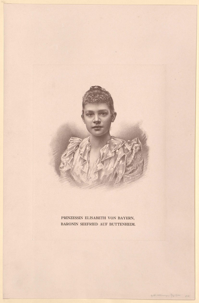 Princess Elisabeth of Bavaria (print) by Artist Unknown