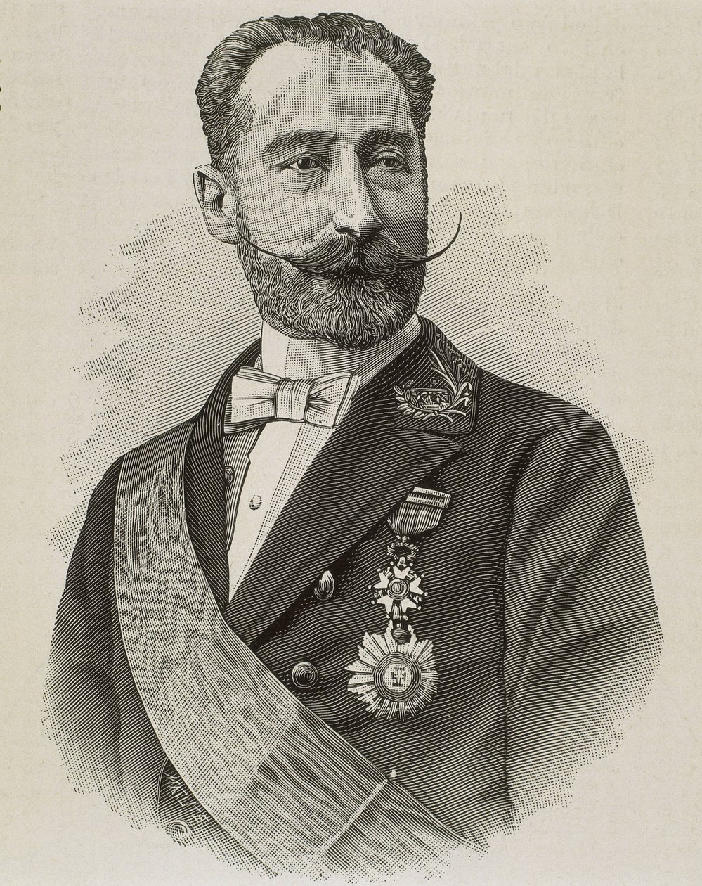 SALVADOR RODRIGANEZ, Amos (1845-1922). Spanish politician and engineer. Engraving by Artist Unknown