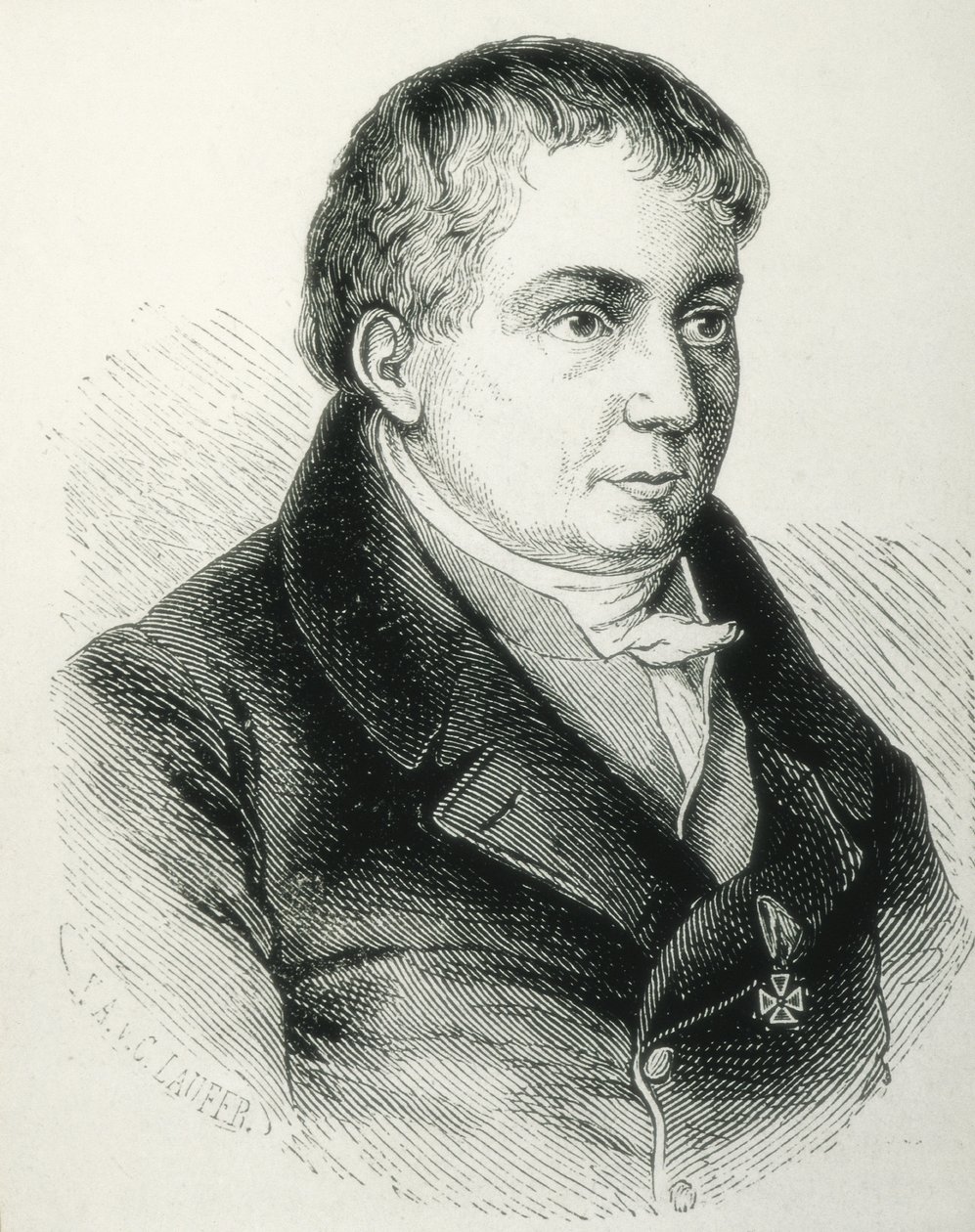 Friedrich von Schlegel (1772-1829). German Poet, Critic and Scholar. Critical Leader of German Romanticism. Engraving by Artist Unknown