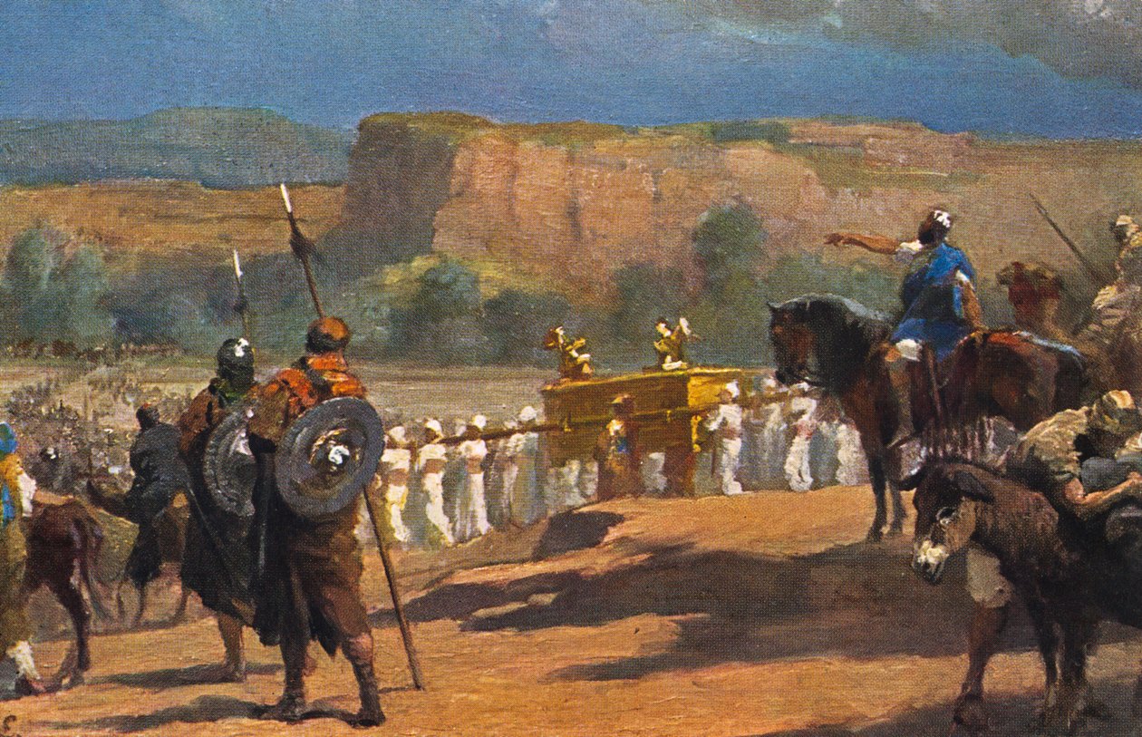 The Siege of Jericho, Chapter 3, Verse 17 from the Bible by Artist Unknown