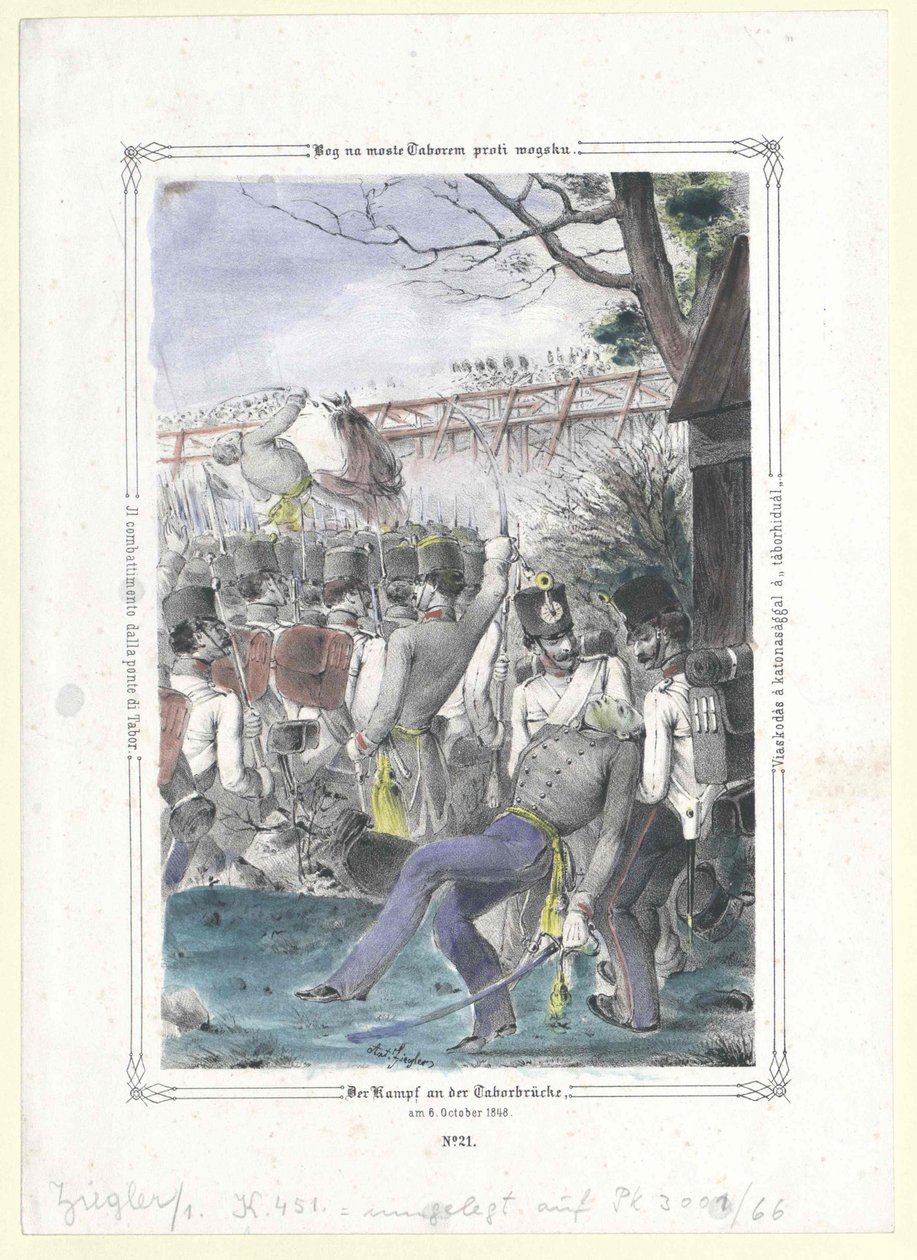 The Combat at the Tabor Bridge by Artist Unknown