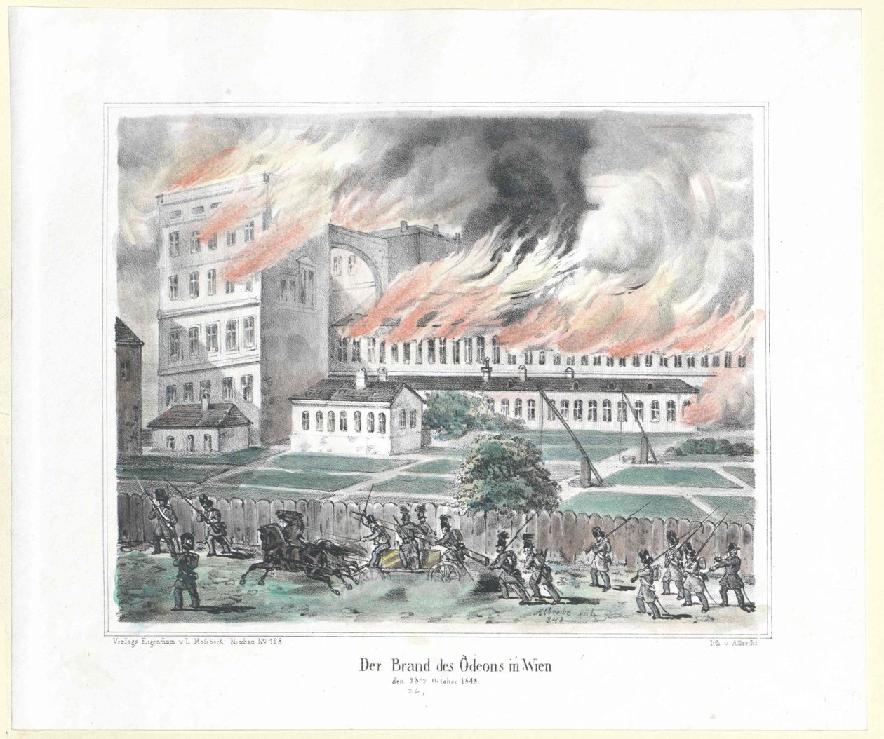 The Incendiary of the Odeon in Vienna on 28th October 1848 by Artist Unknown