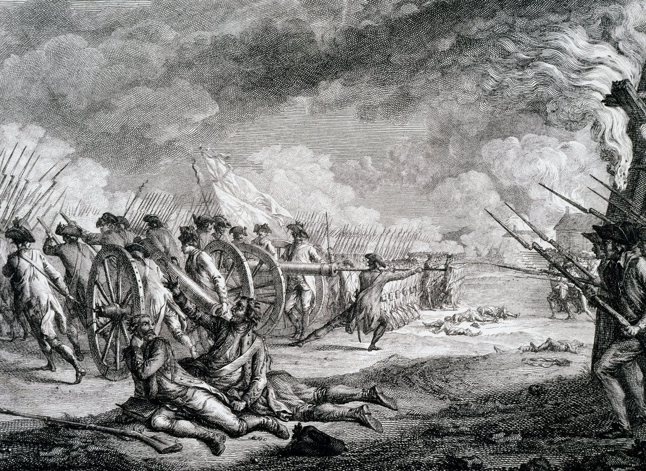 Battle of Lexington, Massachusetts - French Depiction by Artist Unknown