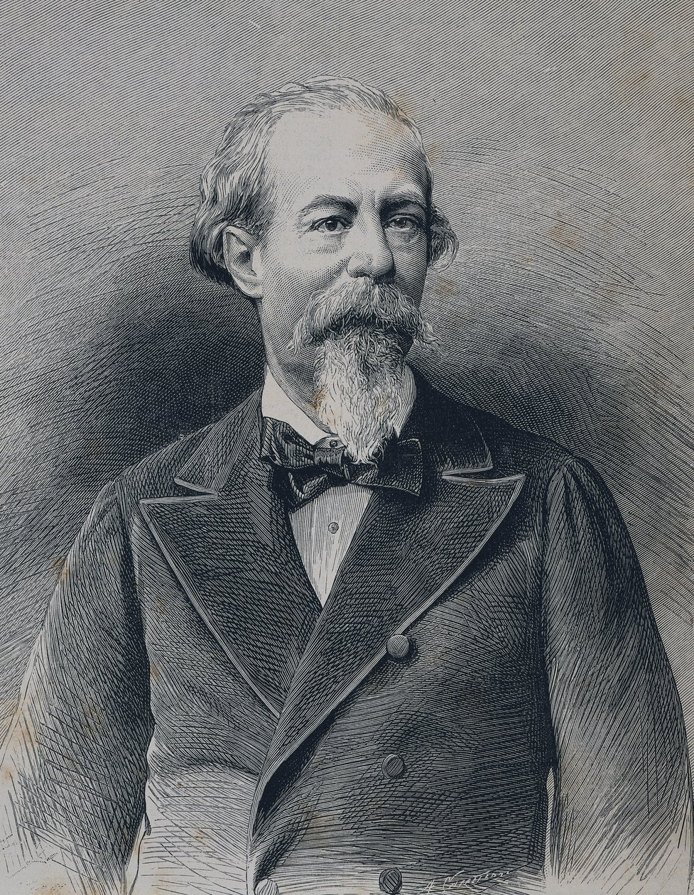 Zorrilla y Moral, Jose (1817-1893). Spanish Romantic Poet and Dramatist. Engraving by Artist Unknown