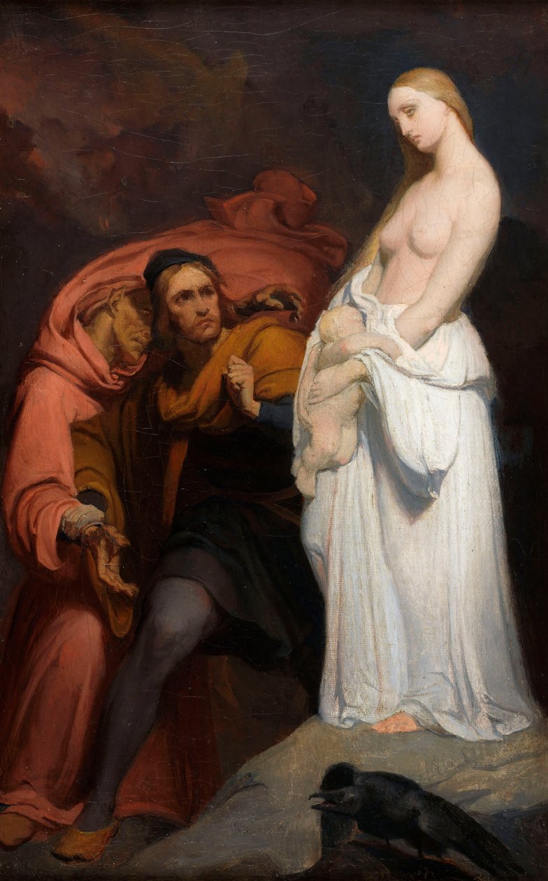 Marguerite holding her dead child by Ary Scheffer