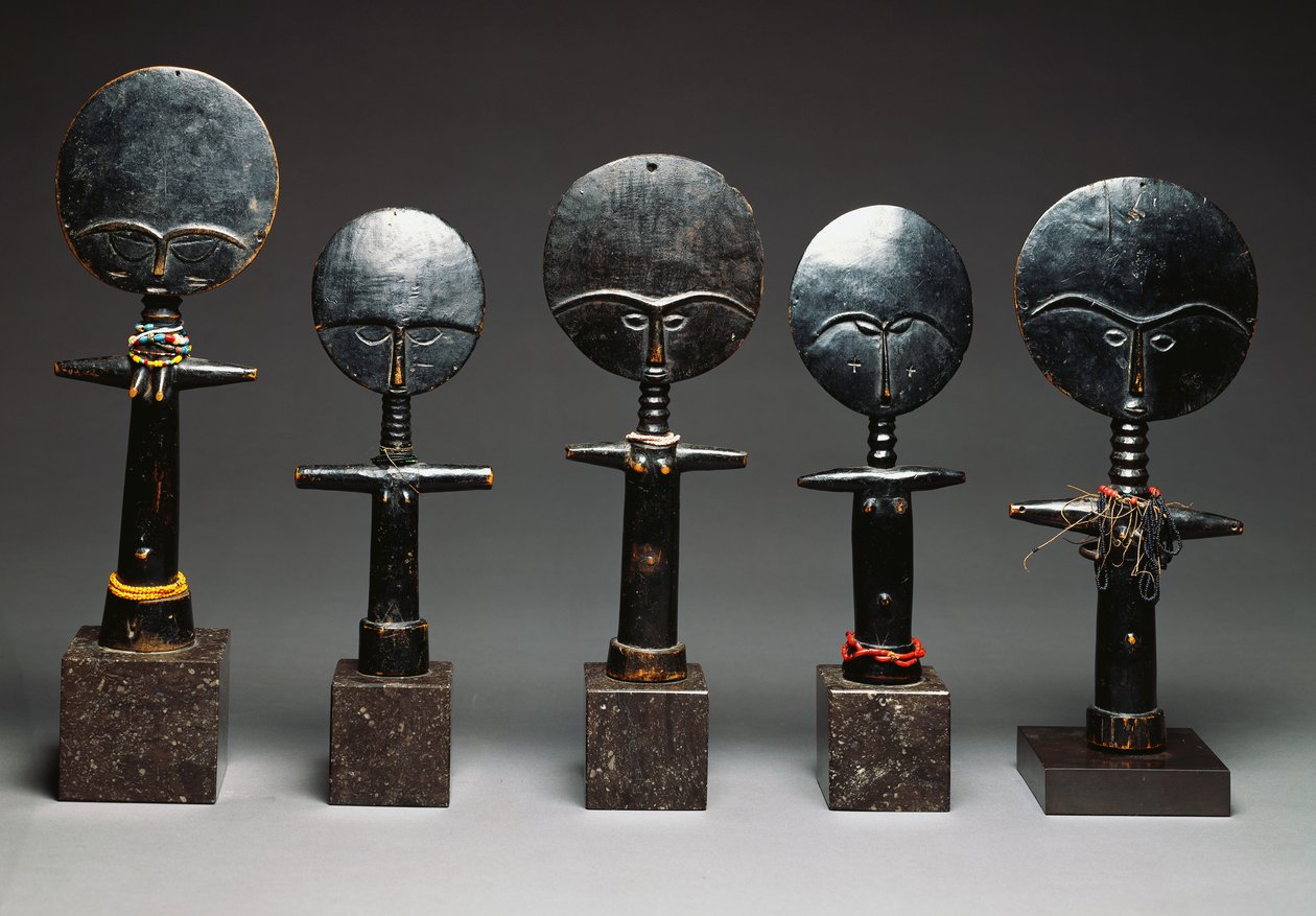 A group of Ashanti dolls, Akua