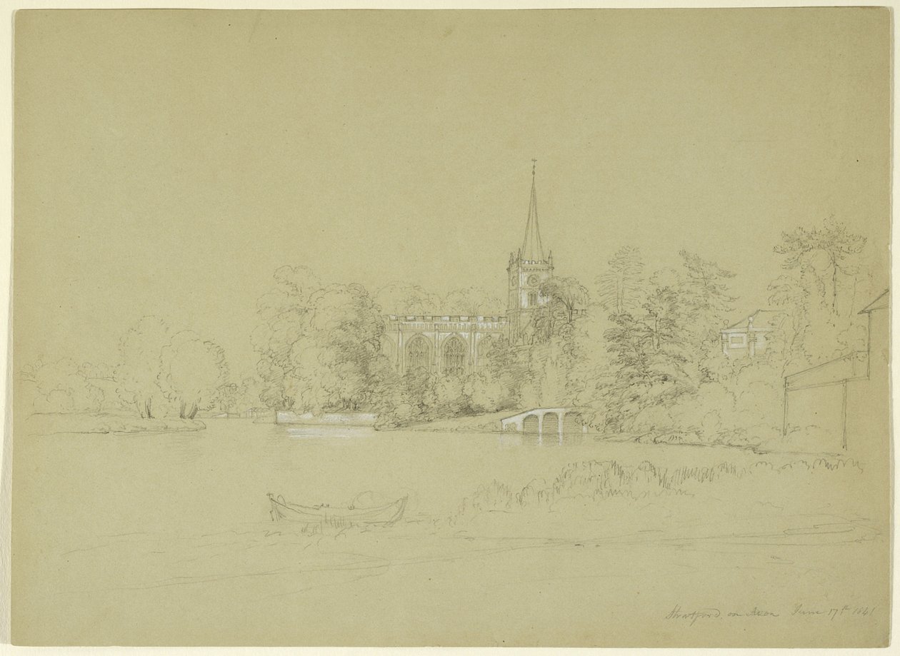 Parish Church, Stratford-on-Avon, England, 1841 by Asher Brown Durand