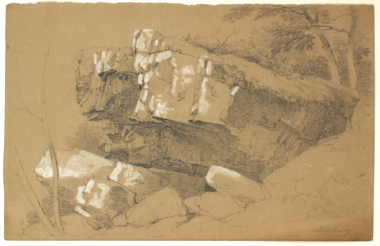 Study of Rocks, Newburgh, New York, 1849 by Asher Brown Durand