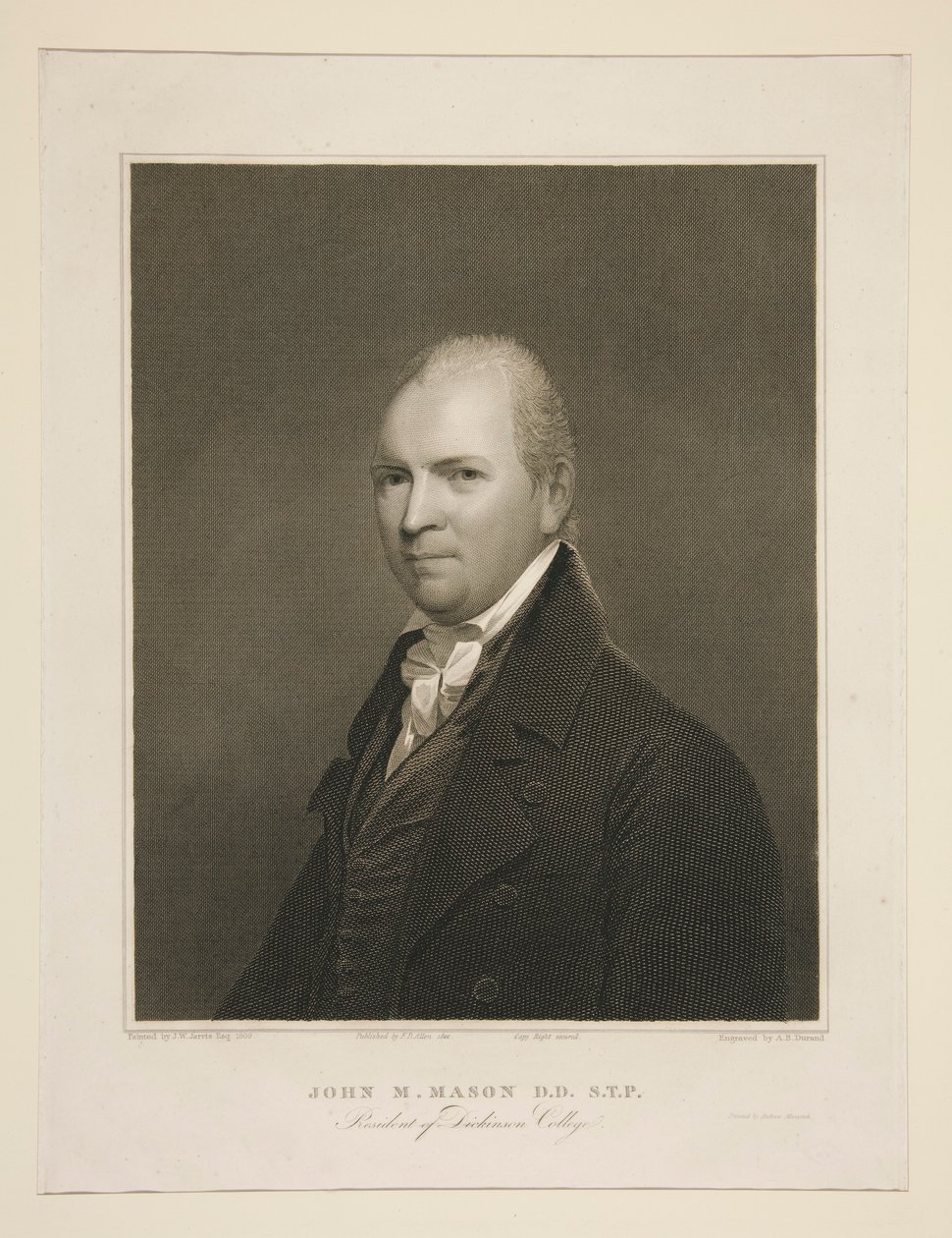 John M. Mason, D.D., S.T.P., President of Dickinson College by Asher Brown Durand
