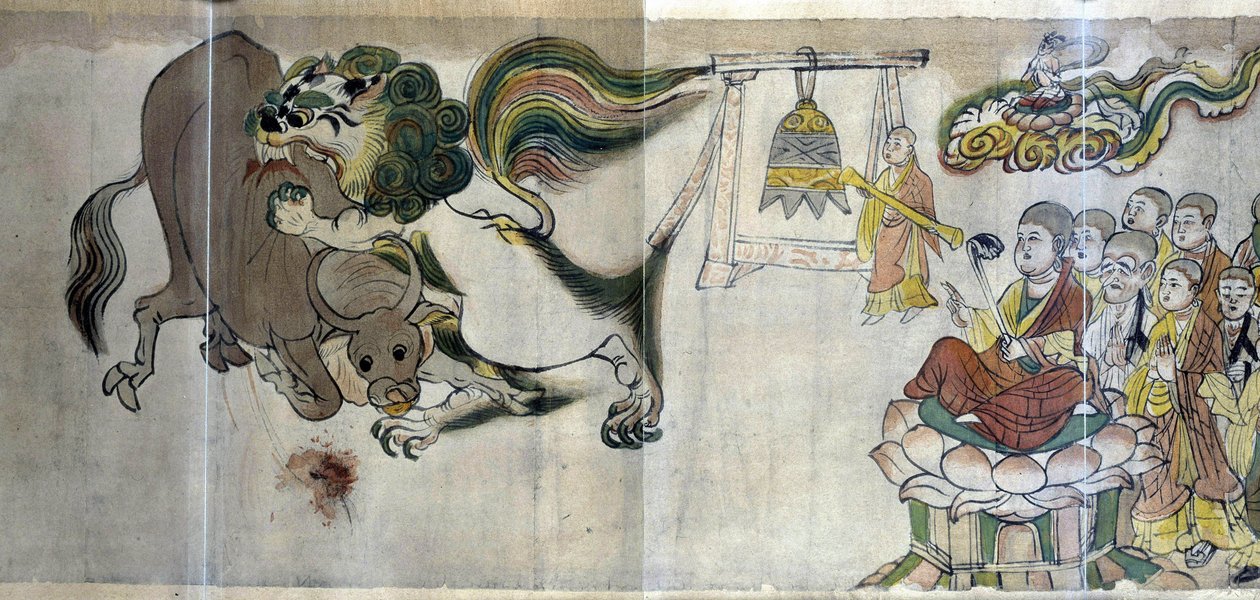 The triumph of Sariputra over the heretics by Asian School