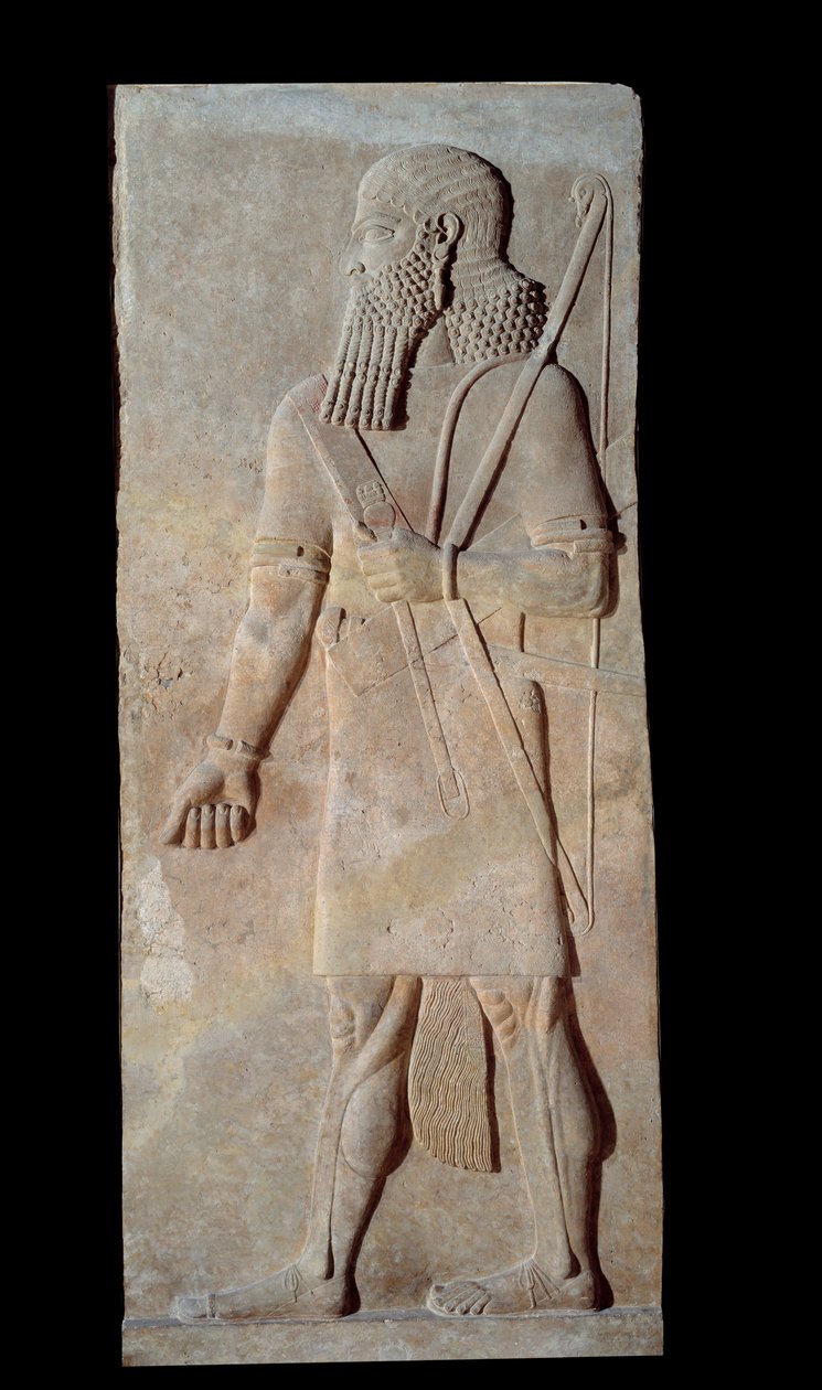 Warrior in arms from the court of King Sargon II of Assyria by Assyrian