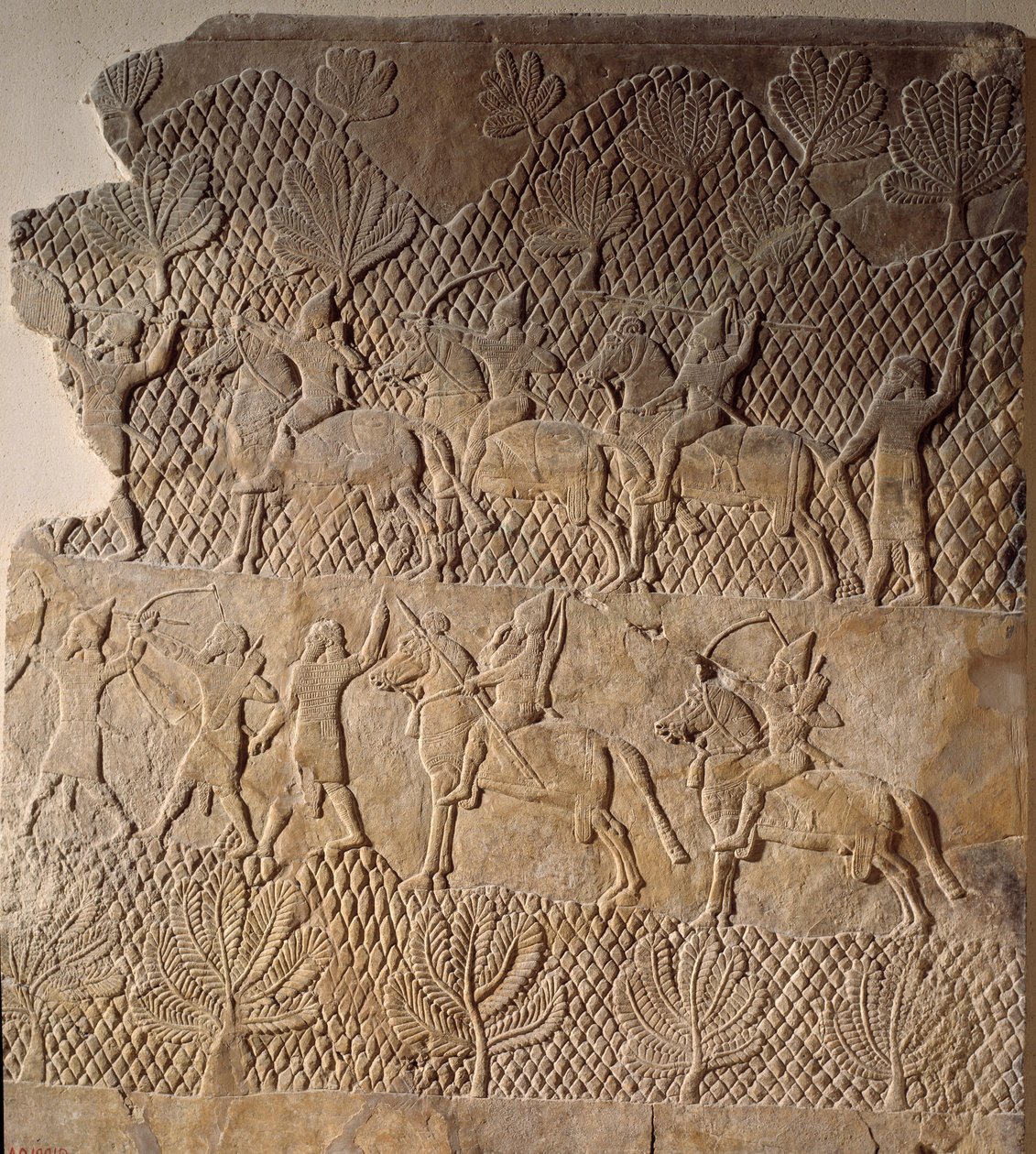 Battle scene (Low relief of Assurbanipal Palace, 7th century BC) by Assyrian